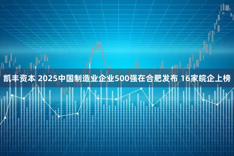 凯丰资本 2025中国制造业企业500强在合肥发布 16家皖企上榜